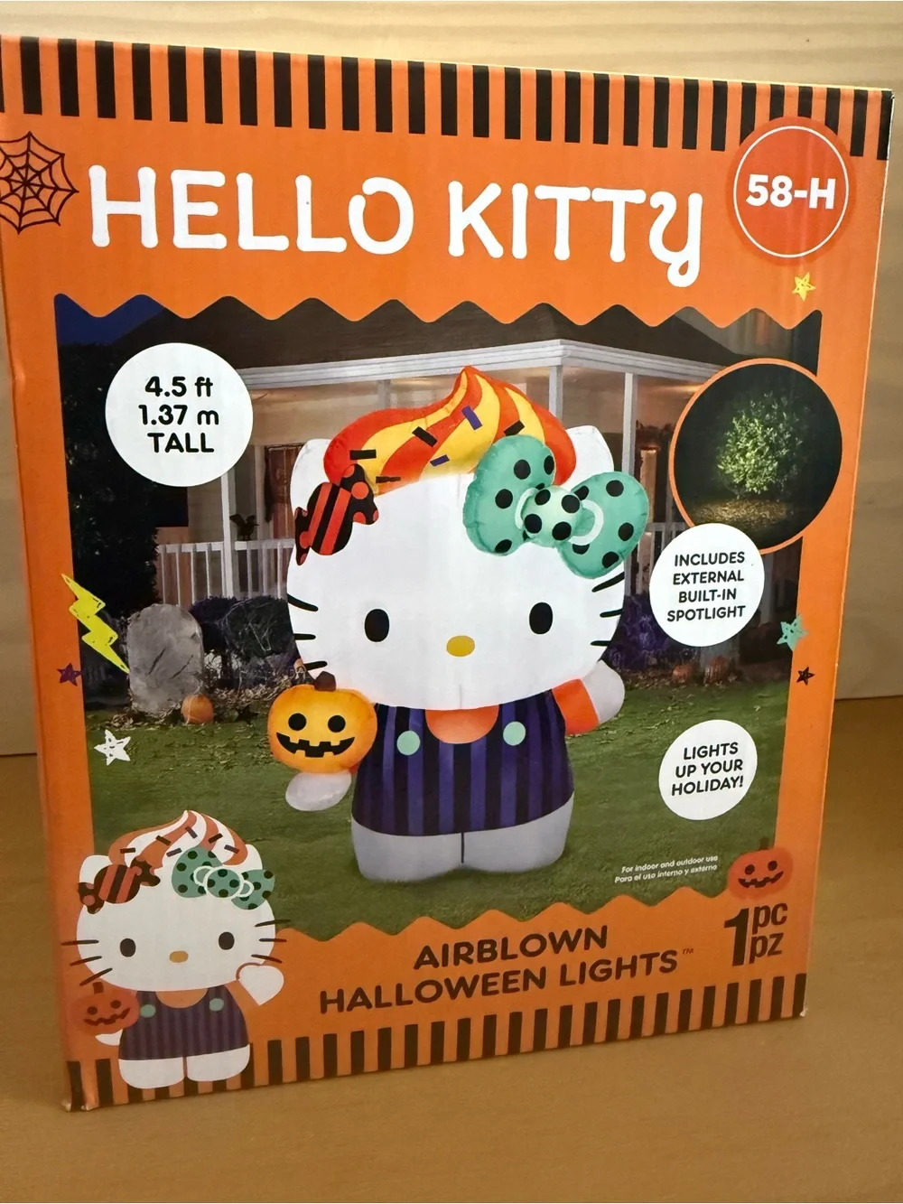 Sanrio Hello Kitty 4.5 ft Halloween Airblown Inflatable Light Up Outdoor Decor